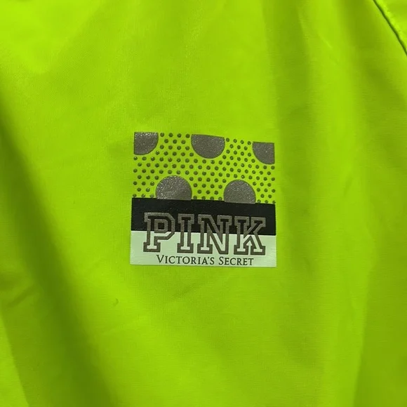 Victoria’s Secret Pink Hooded Half Zip Neon Windbreaker Jacket Size XS - Picture 2 of 7